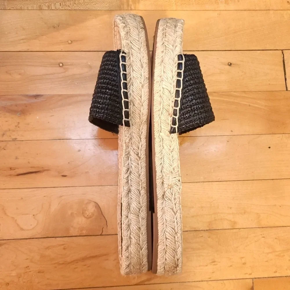 J. Crew Raffia Slip-on Espadrille Sandals